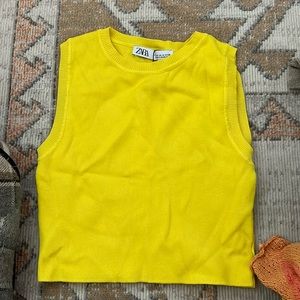 Zara yellow knit tank